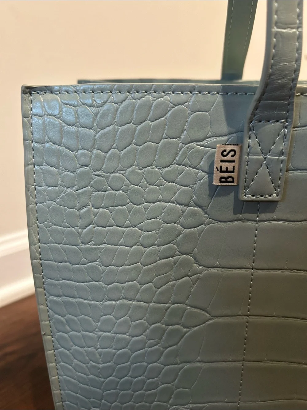 New Beis mini work tote in slate croc - Picture 4 of 14